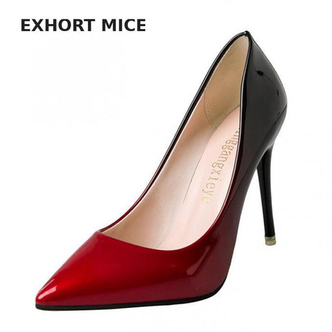 Red-Black High Heel Shoe
