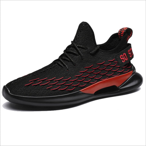 Black-Red Breathable Running Shoe