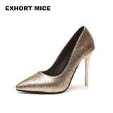 Gold Silver High Heels Shoe